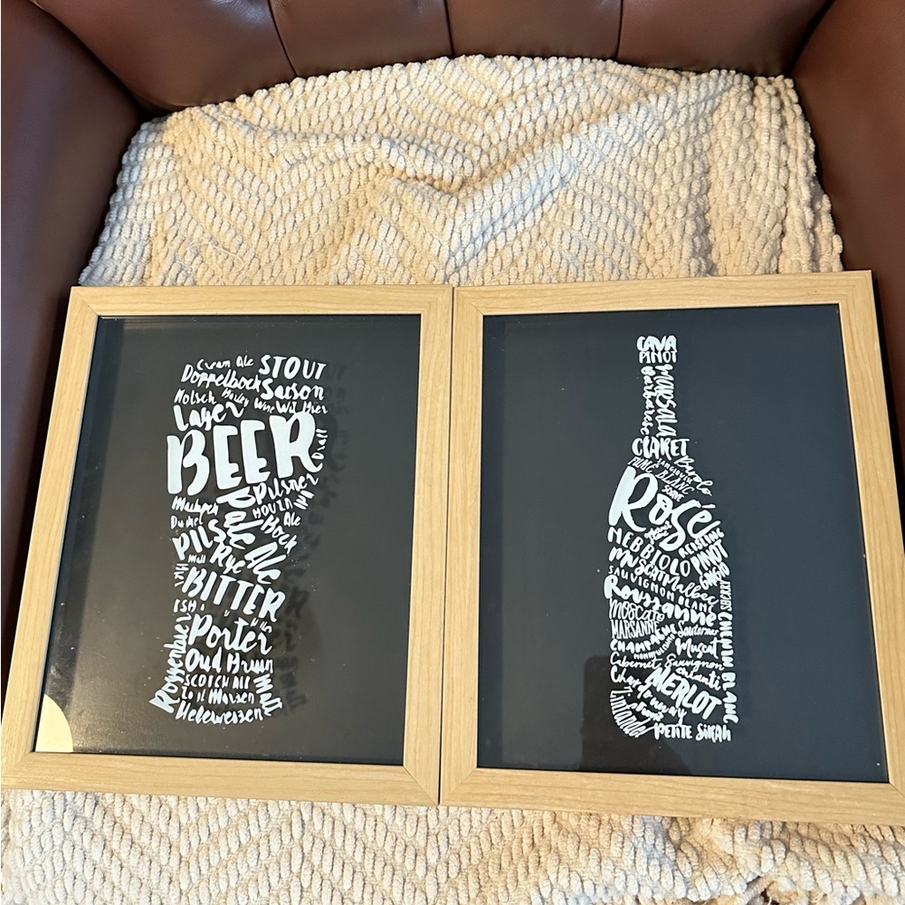 10x12 Screened Glass Shadowbox - Pilsner Glass & Wine Bottle Set - Threshold